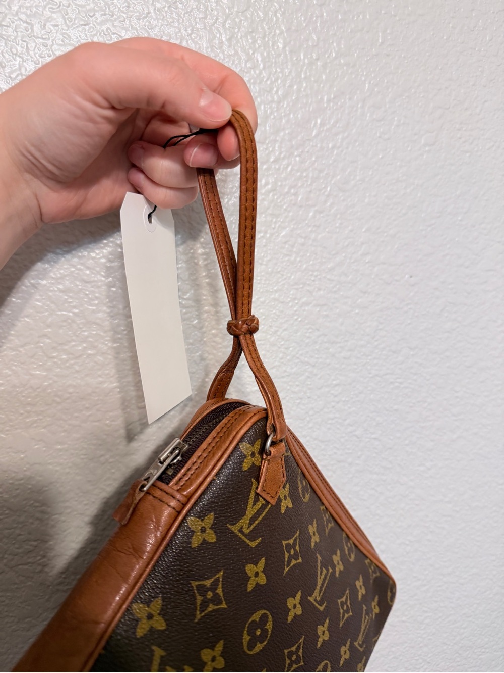 Vintage 1970s Louis Vuitton Monogram Pochette Wristlet Bag Made in France w/ COA - Picture 3 of 11